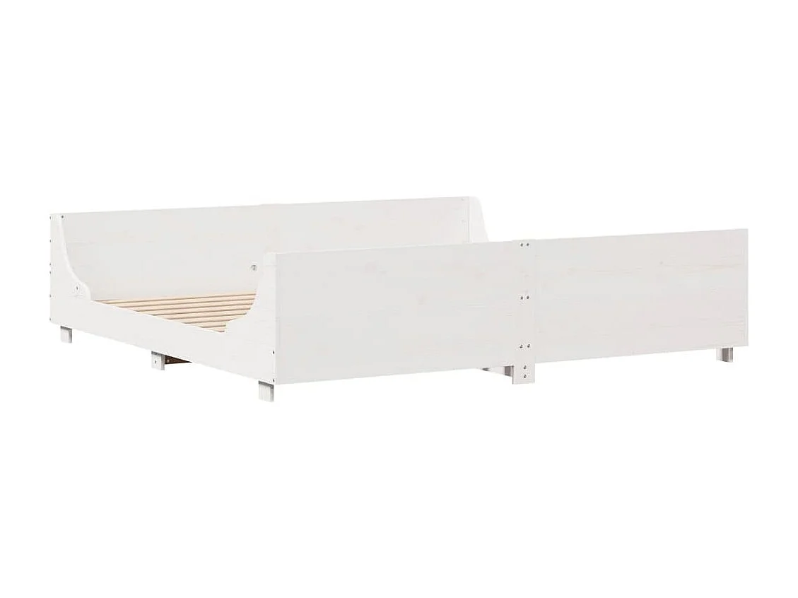Cama sin colchón madera maciza de pino blanca 180x200 cm