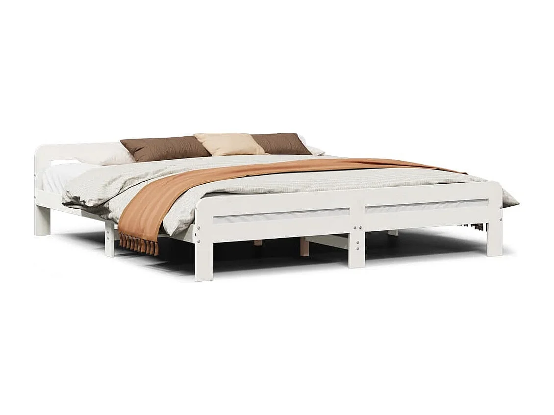 Estructura de cama sin colchón madera maciza blanca 200x200 cm