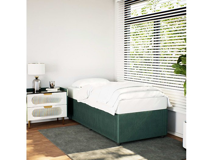 DUÉRMETE ONLINE Base Imbottita Rinforzata 90x190 Cm, Tessuto 3D Verde, Con 6 Gambe In Metallo E 5 Barre In Acciaio, Prodotta In Spagna