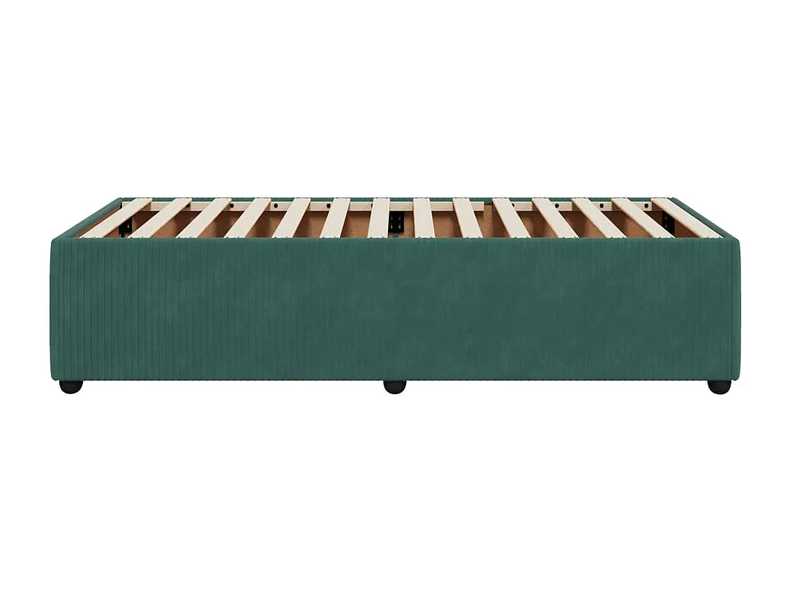 Estrutura de cama 90x190 cm veludo verde-escuro