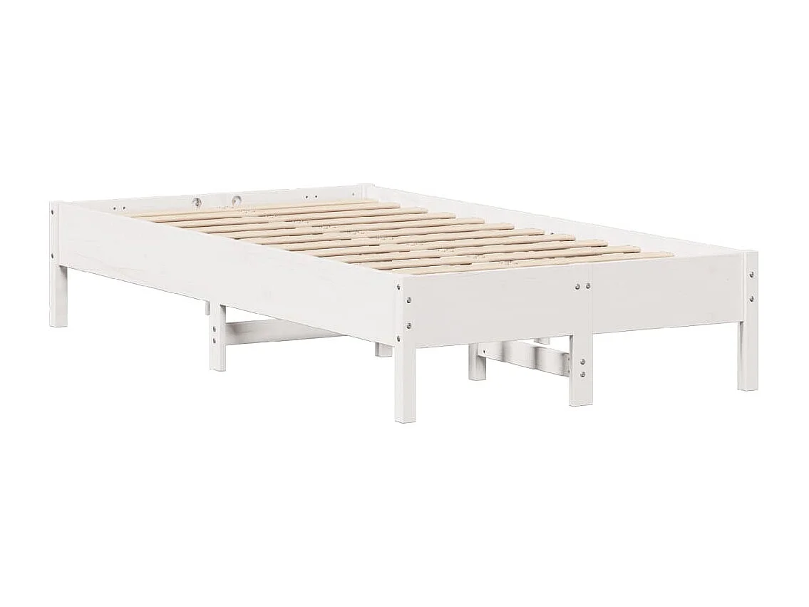 Cadre de lit sans matelas blanc 120x190 cm bois de pin massif