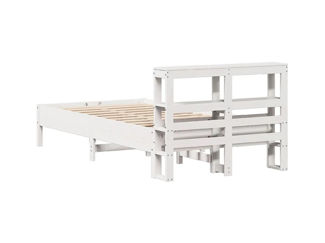 Estructura de cama sin colchón madera maciza blanca 120x190 cm