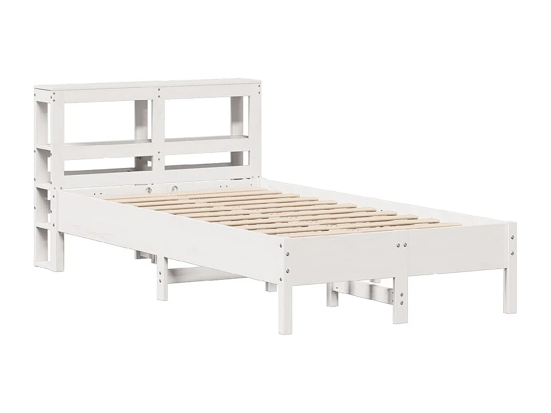 Estructura de cama sin colchón madera maciza blanca 120x190 cm