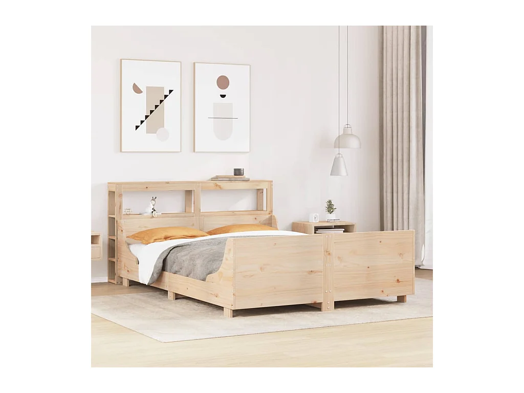 Cadre de lit sans matelas 140x200 cm bois massif de pin