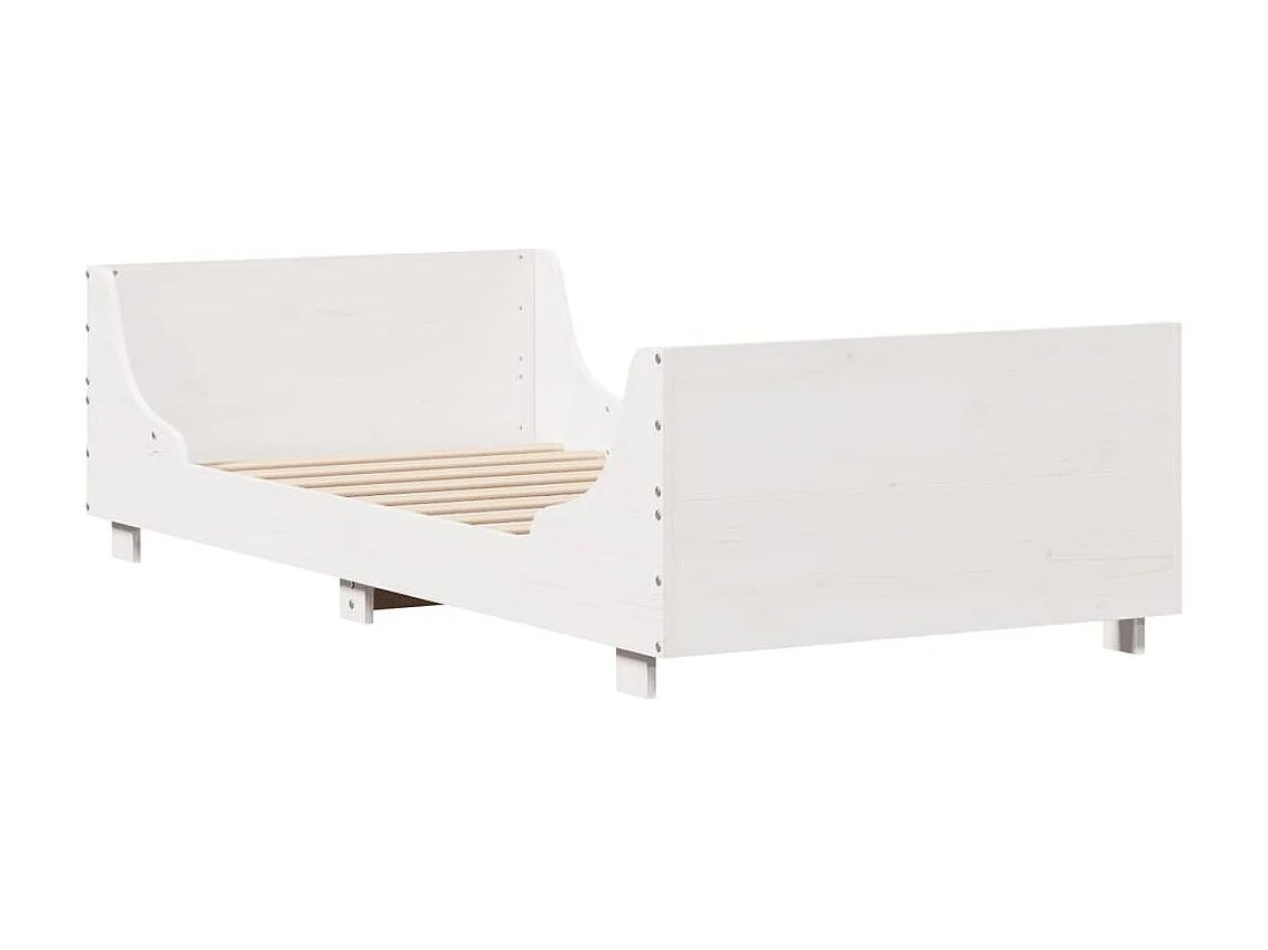 Cadre de lit sans matelas blanc 90x190 cm bois de pin massif