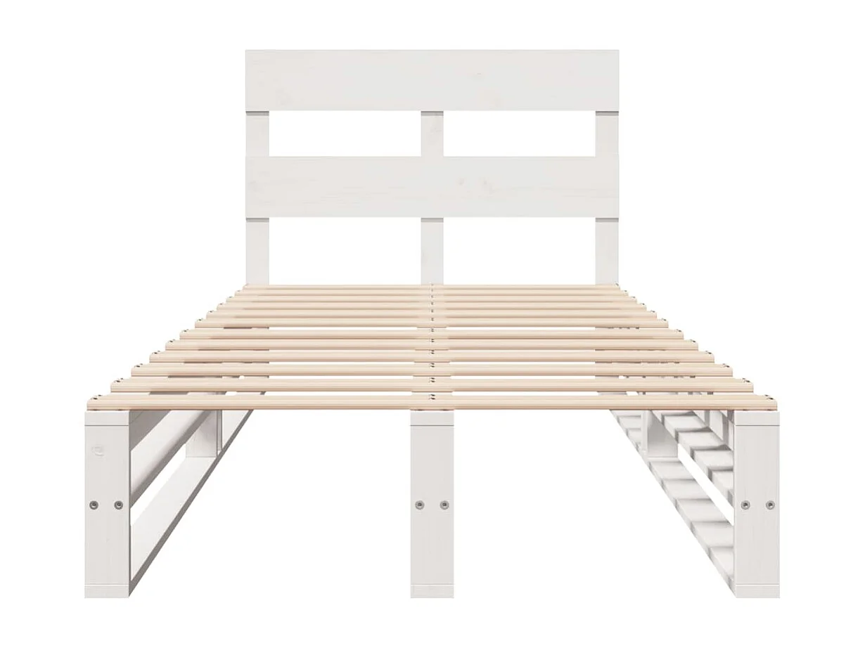 Estructura de cama sin colchón madera maciza blanca 75x190 cm