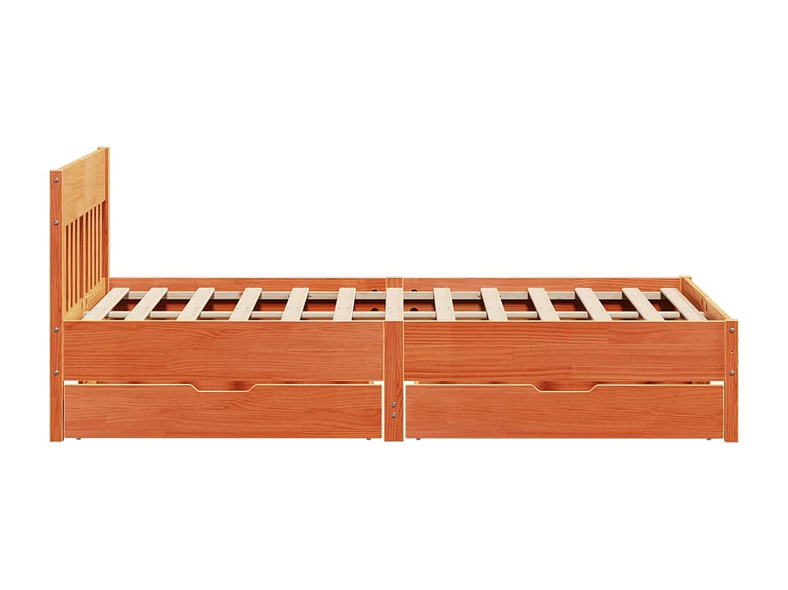 Estructura de cama sin colchón madera maciza marrón 120x190 cm