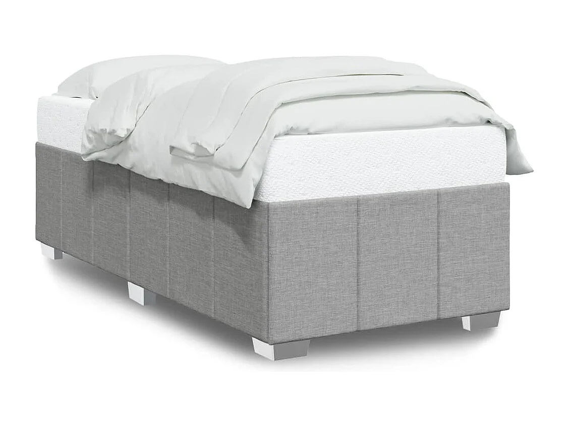 Cadre de lit sans matelas gris clair 100x200 cm tissu