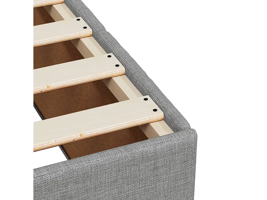 Cadre de lit sans matelas gris clair 100x200 cm tissu