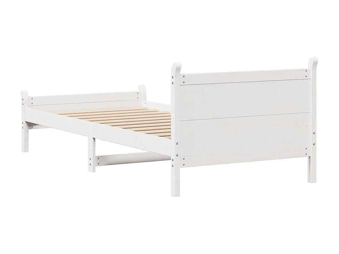 Estructura de cama sin colchón madera de pino blanca 90x200 cm