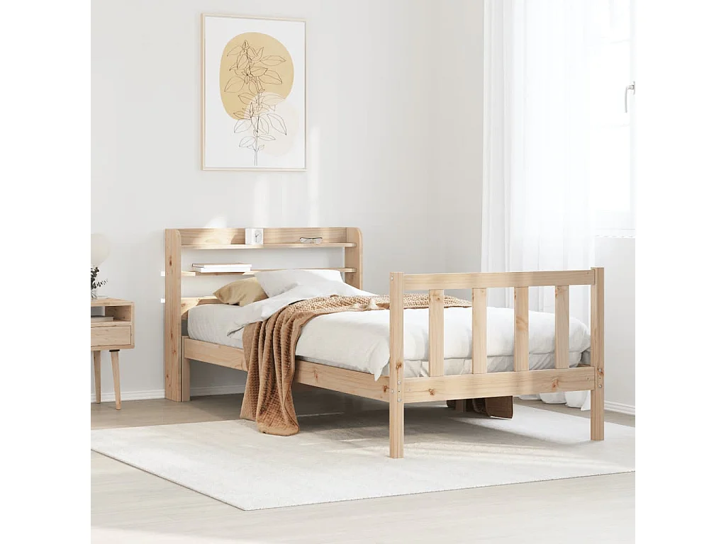 Cadre de lit sans matelas 90x200 cm bois de pin massif