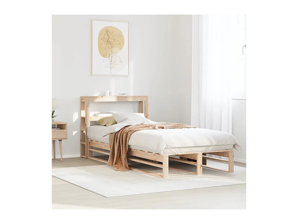 Cama sem colchão 100x200 cm madeira de pinho maciça