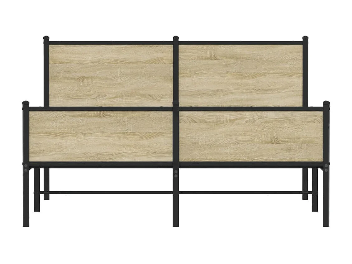 Estructura de cama sin colchón metal roble Sonoma 150x200 cm