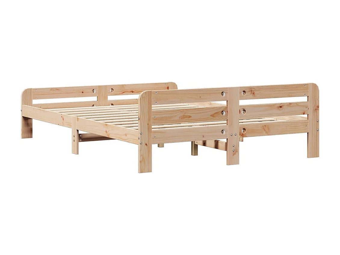 Estructura de cama sin colchón madera de pino blanca 140x200 cm