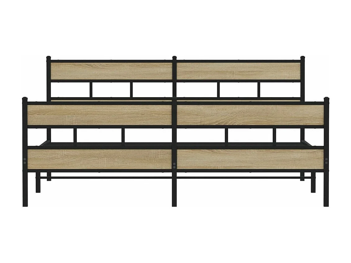 Estructura de cama sin colchón metal roble Sonoma 200x200 cm