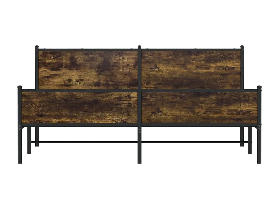 Estructura de cama sin colchón metal roble ahumado 200x200 cm