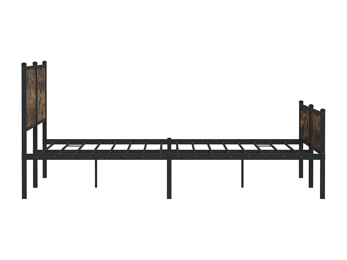 Estructura de cama sin colchón metal roble ahumado 200x200 cm