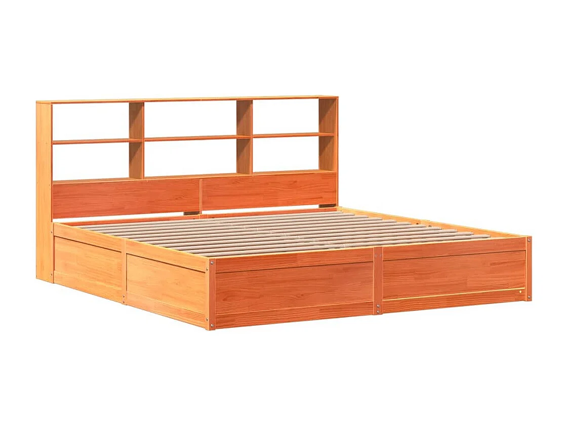 Cama sem colchão 180x200 cm pinho maciço castanho-mel