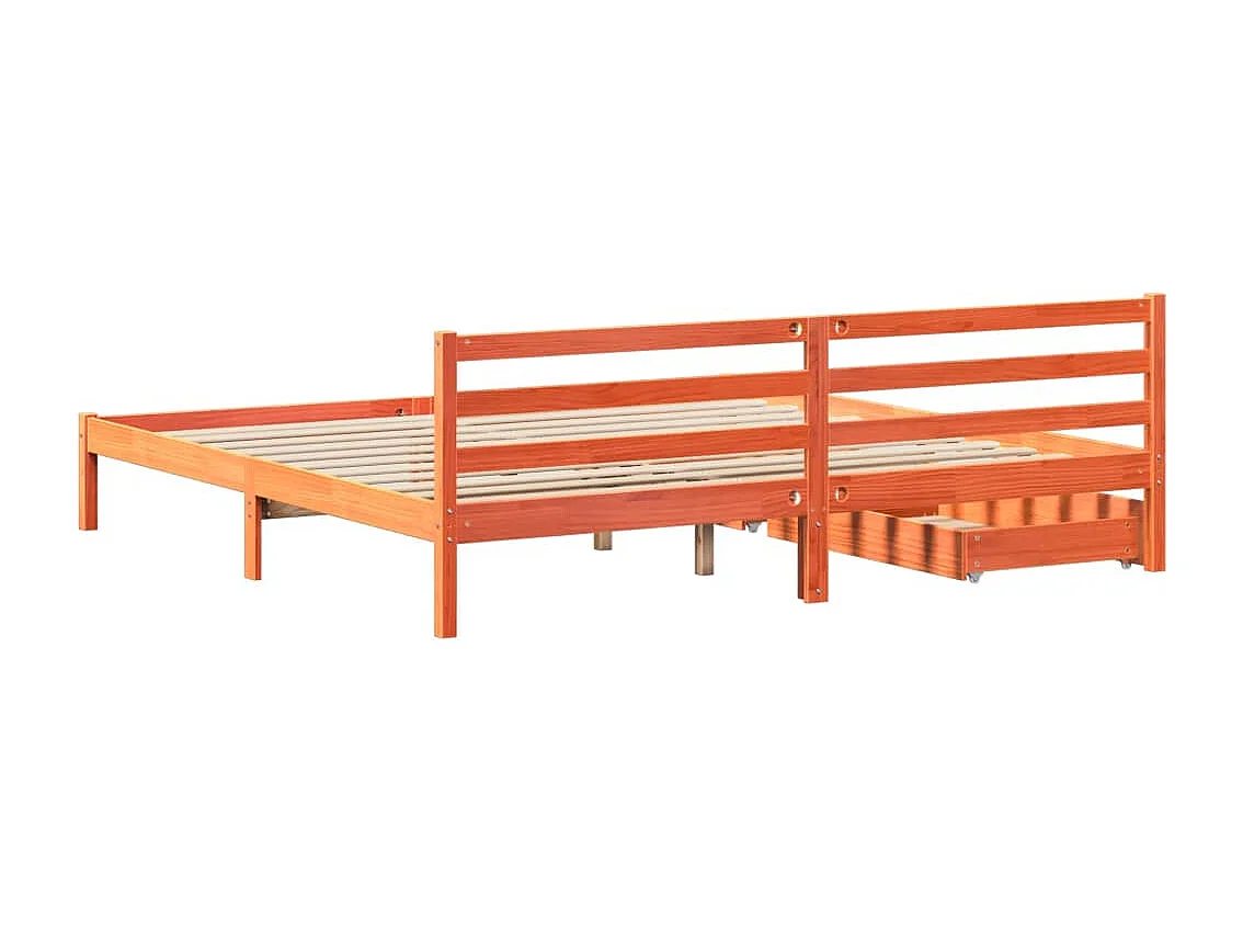 Cama sem colchão 180x200 cm pinho maciço castanho-mel