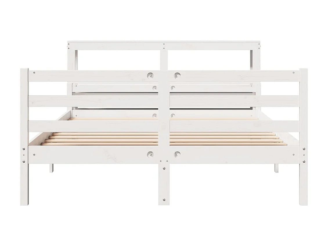 Estrutura de cama com cabeceira 140x200 cm pinho maciço branco