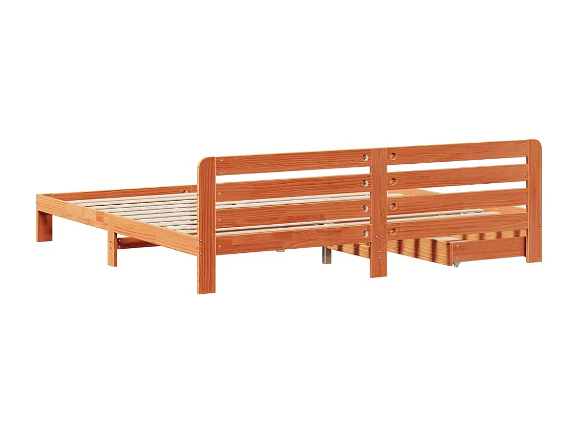 Cadre de lit sans matelas cire marron 200x200cm bois pin massif