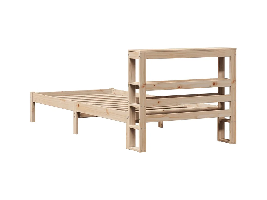 Estructura de cama sin colchón madera maciza de pino 90x200 cm