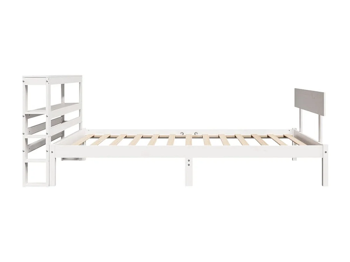 Estructura de cama sin colchón madera maciza blanca 90x190 cm