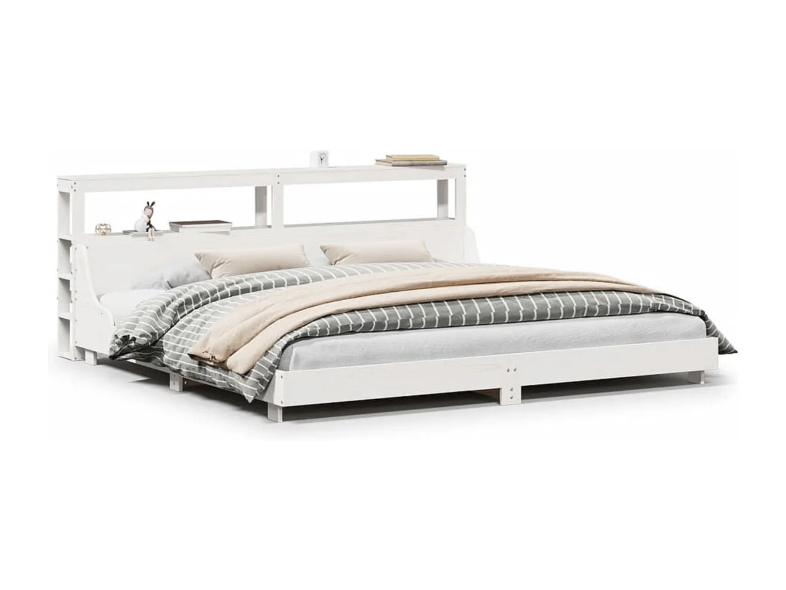 Cama sin colchón madera maciza de pino blanca 180x200 cm