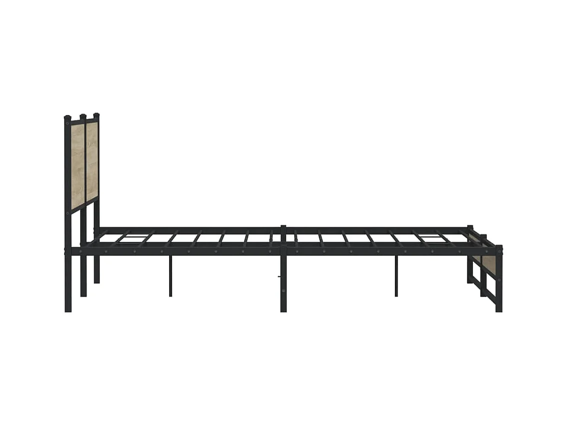 Cadre de lit en métal sans matelas chêne sonoma 180x200 cm