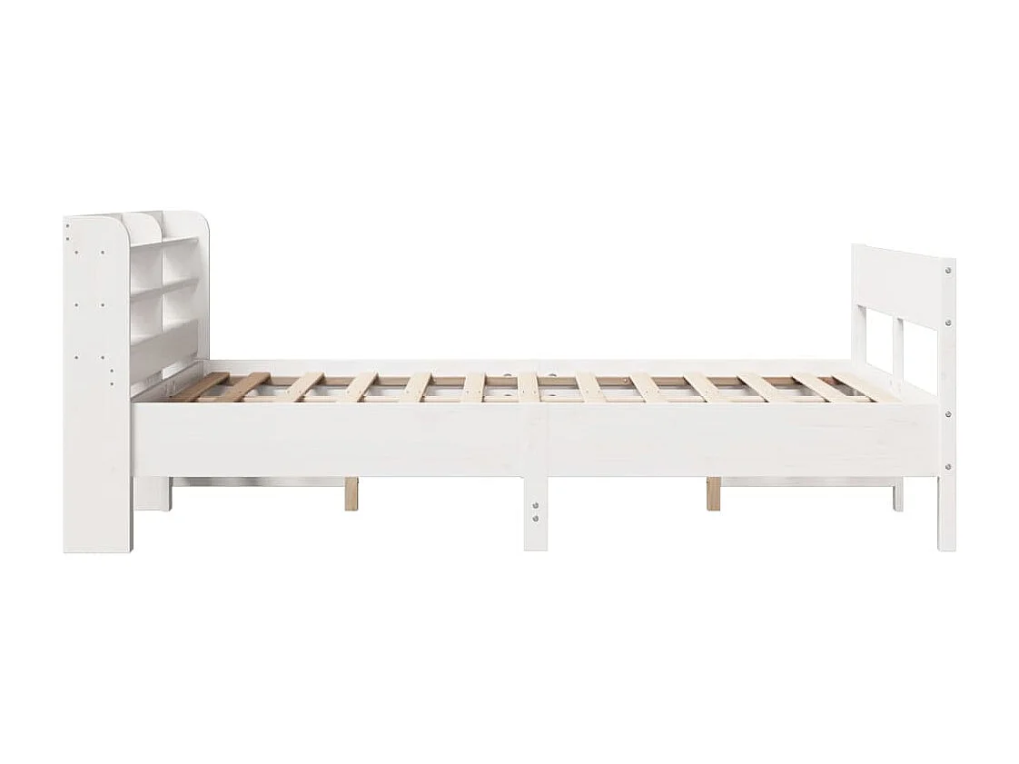 Cama sem colchão 140x190 cm madeira de pinho maciça branco
