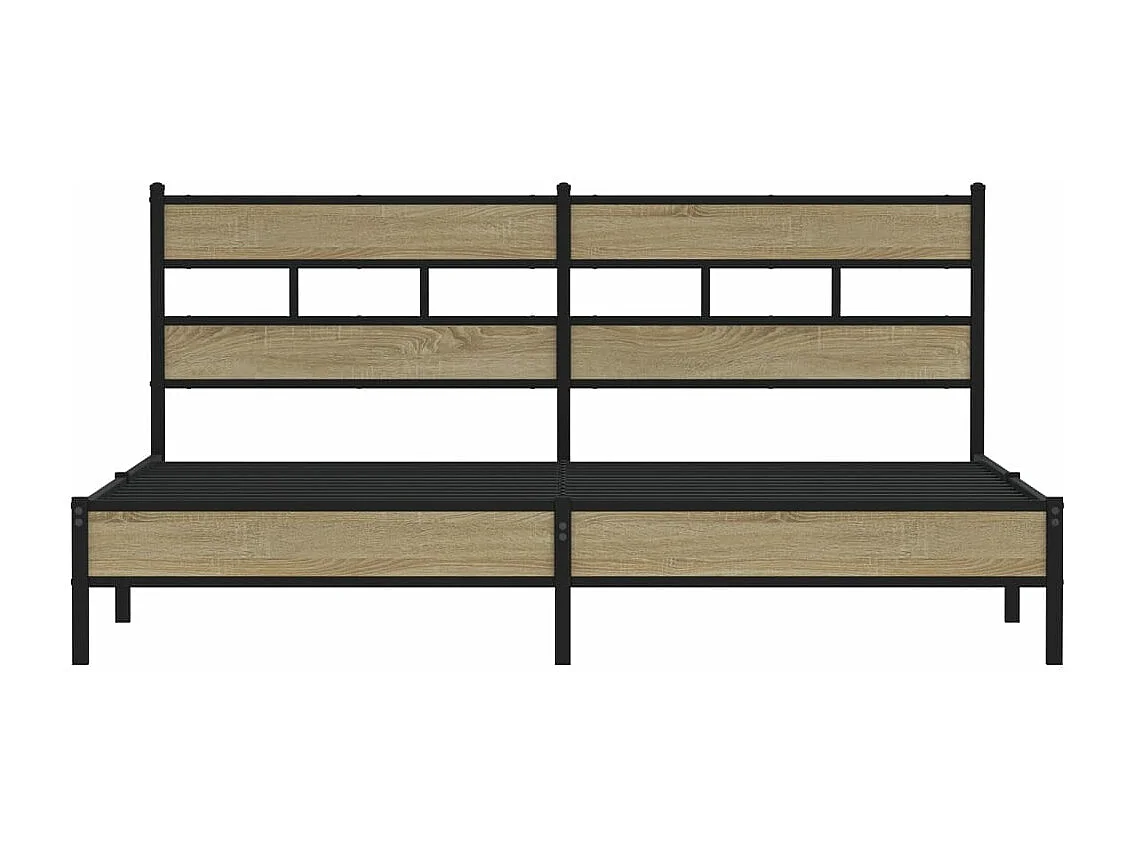 Cadre de lit en métal sans matelas chêne sonoma 183x213 cm