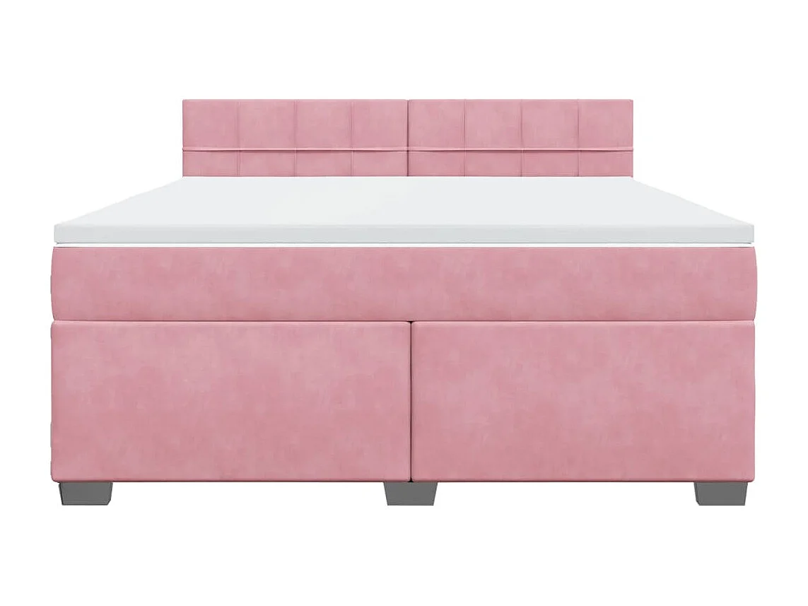 Cama com molas/colchão 180x200 cm veludo rosa