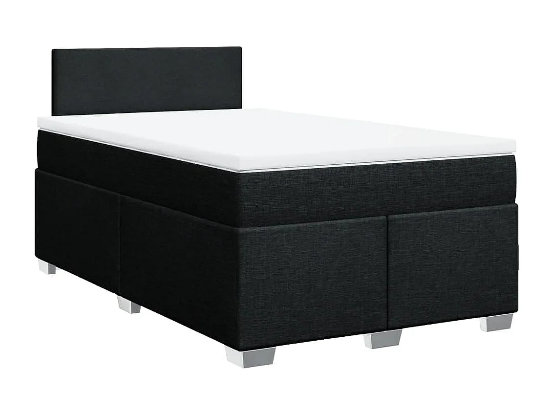 Cama boxspring com colchão 120x190 cm tecido preto