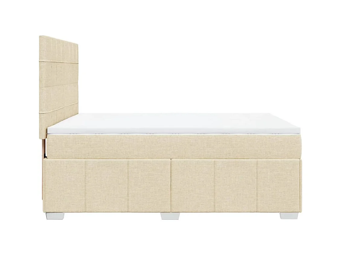 Cama com molas/colchão 140x200 cm tecido cor creme