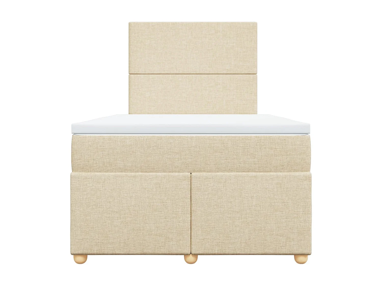 Sommier à lattes de lit avec matelas crème 120x190 cm tissu