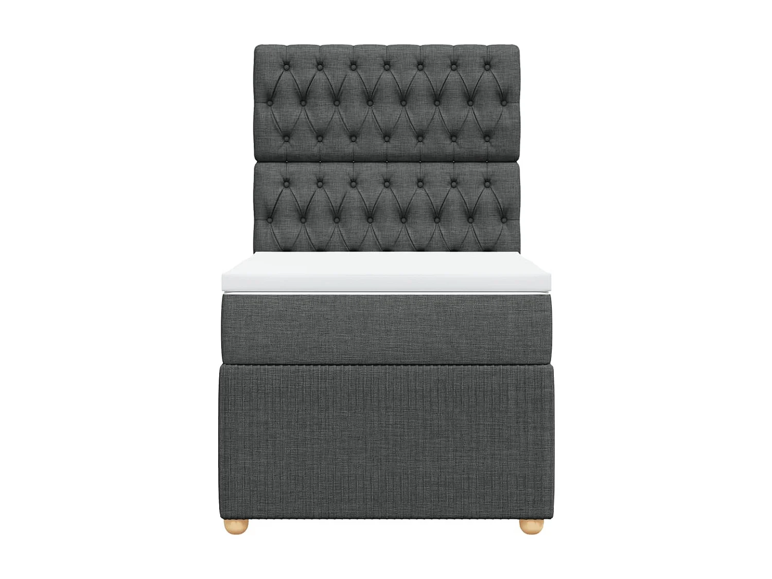 Sommier à lattes de lit avec matelas Gris foncé 100x200cm Tissu