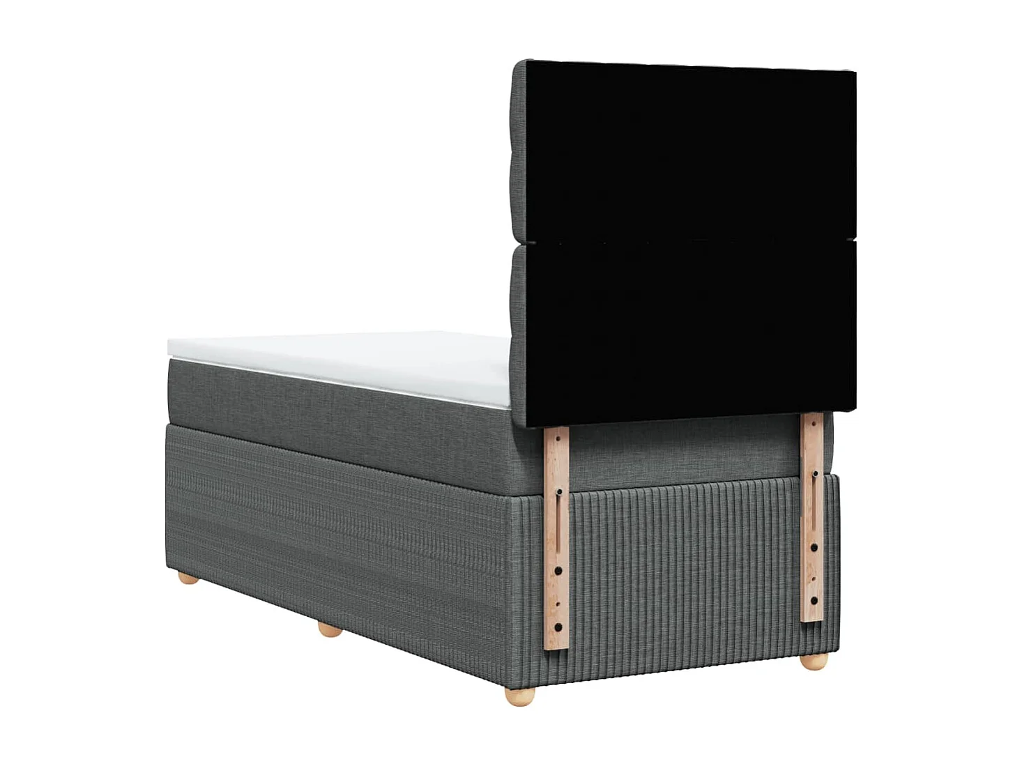 Sommier à lattes de lit avec matelas Gris foncé 100x200cm Tissu