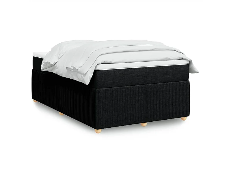 Boxspring met matras stof zwart 120x200 cm