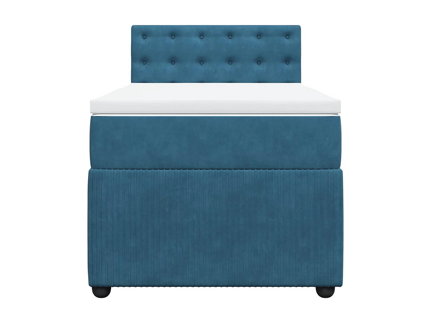 Sommier à lattes de lit avec matelas bleu 90x200 cm velours