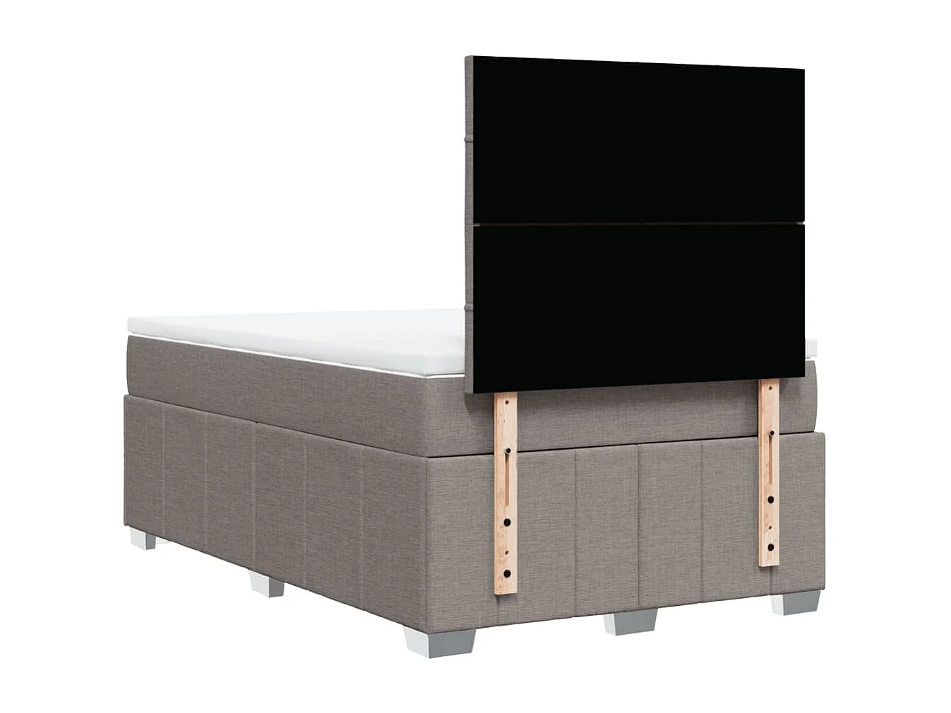 Sommier à lattes de lit avec matelas Taupe 120x200 cm Tissu