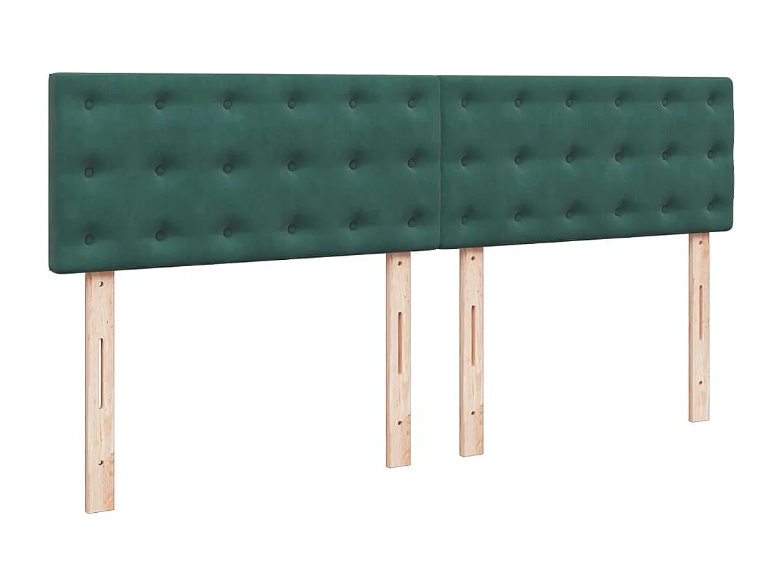 Cama box spring con colchón terciopelo verde oscuro 180x200 cm