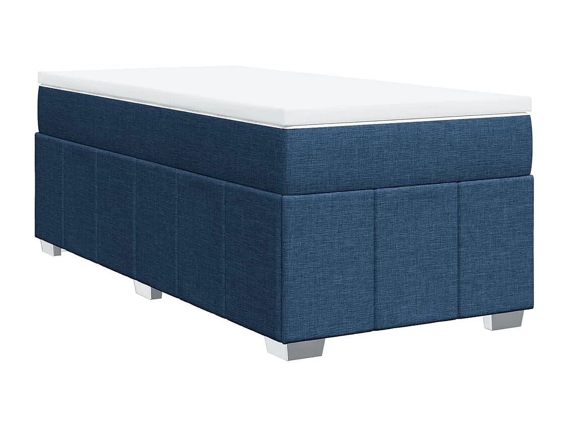 Sommier à lattes de lit avec matelas Bleu 100x200 cm Tissu
