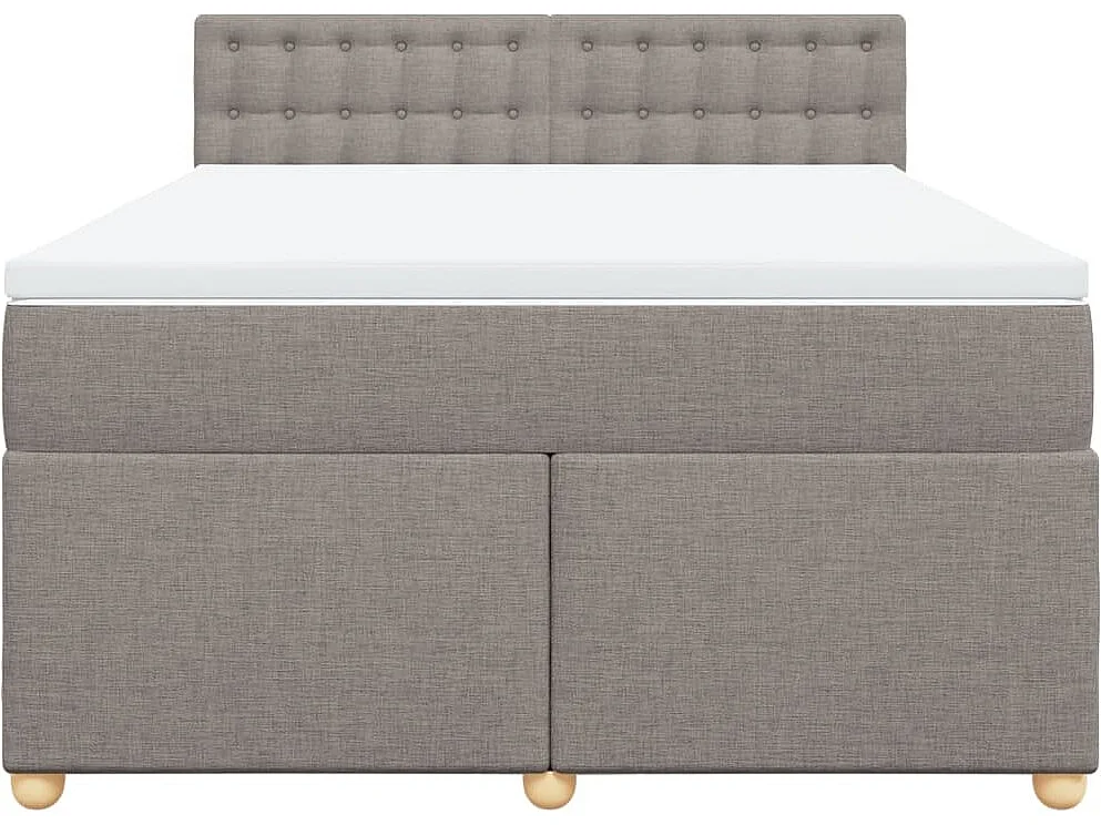Boxspring met matras stof taupe 140x190 cm
