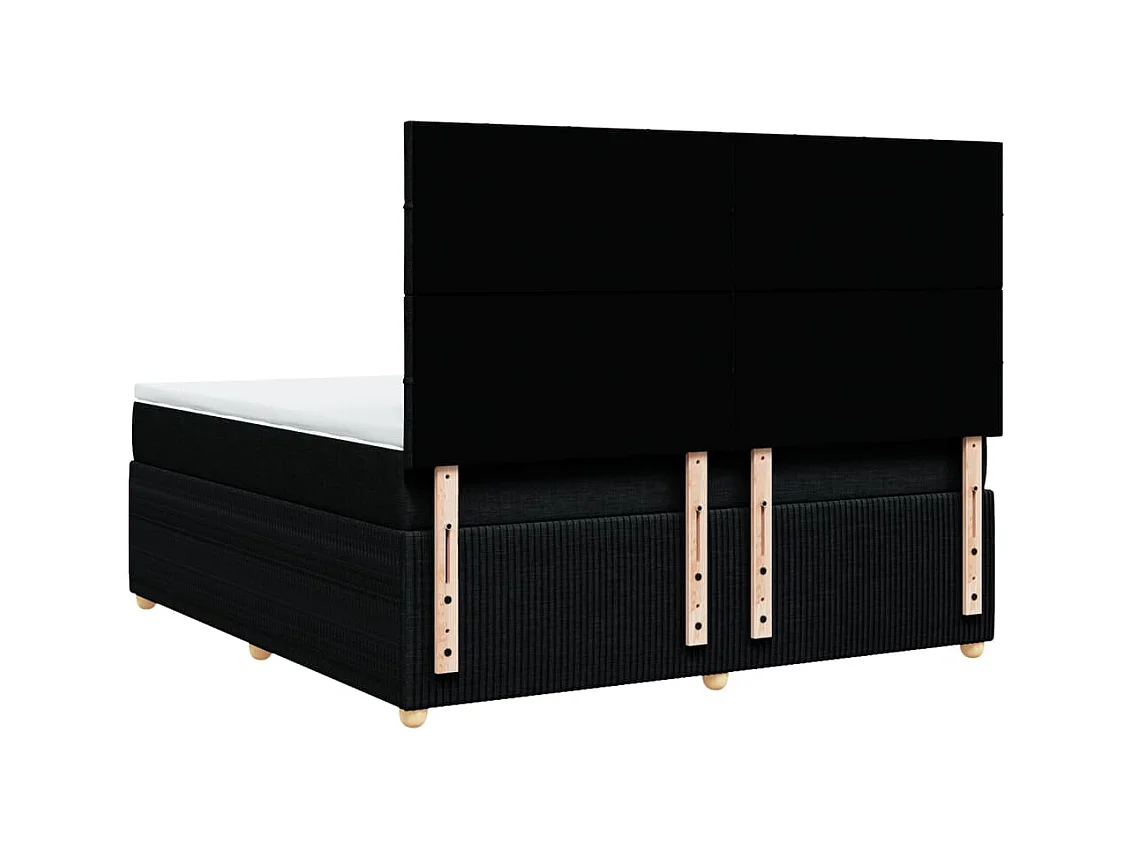 Sommier à lattes de lit avec matelas Noir 180x200 cm Tissu