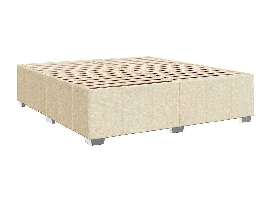 Sommier à lattes de lit avec matelas Crème 200x200 cm Tissu
