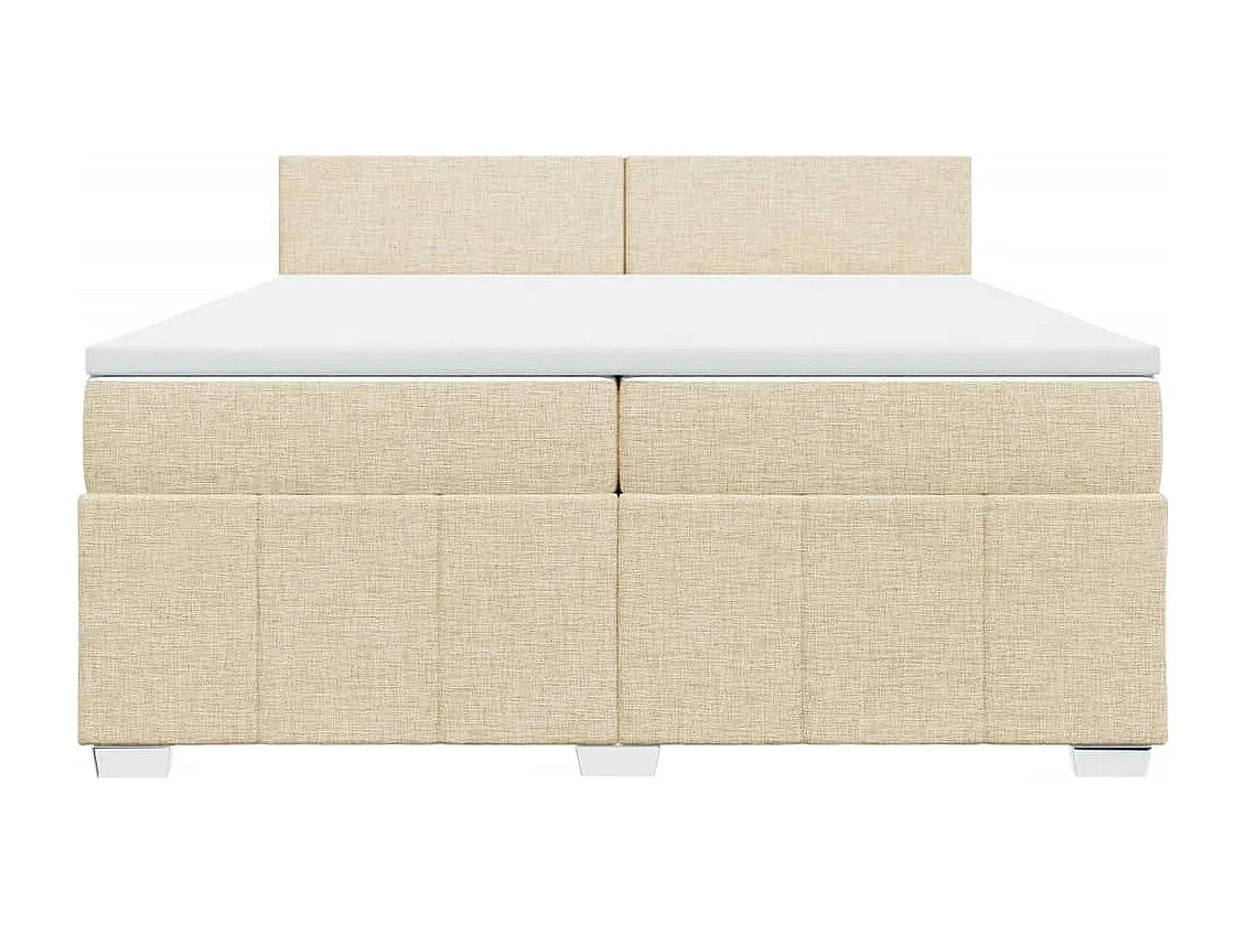 Sommier à lattes de lit avec matelas Crème 200x200 cm Tissu