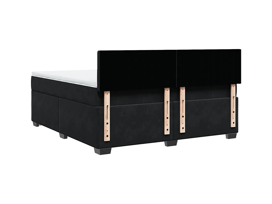 Sommier à lattes de lit avec matelas Noir 180x200 cm Velours