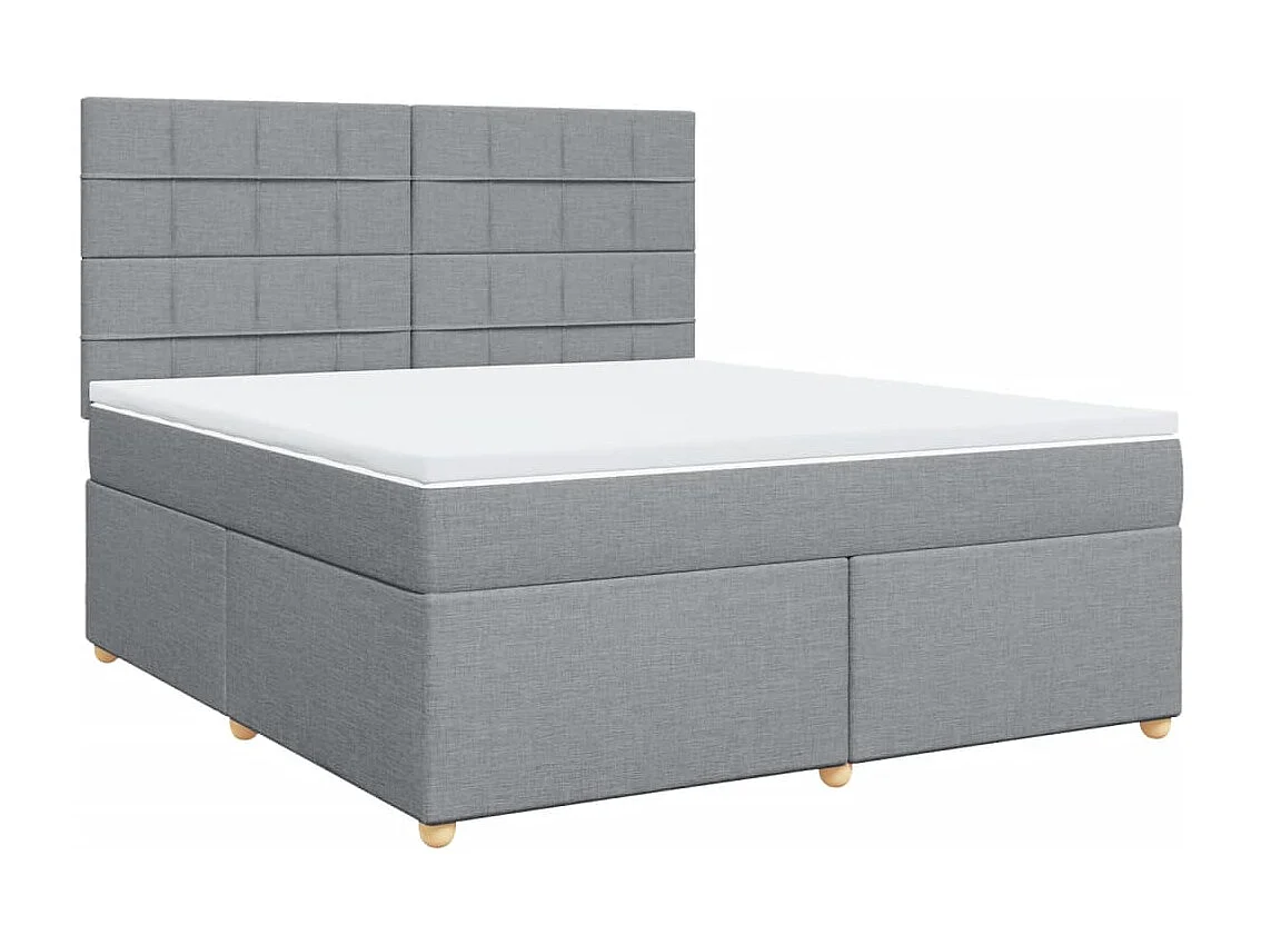 Sommier à lattes de lit avec matelas Gris clair 180x200cm Tissu
