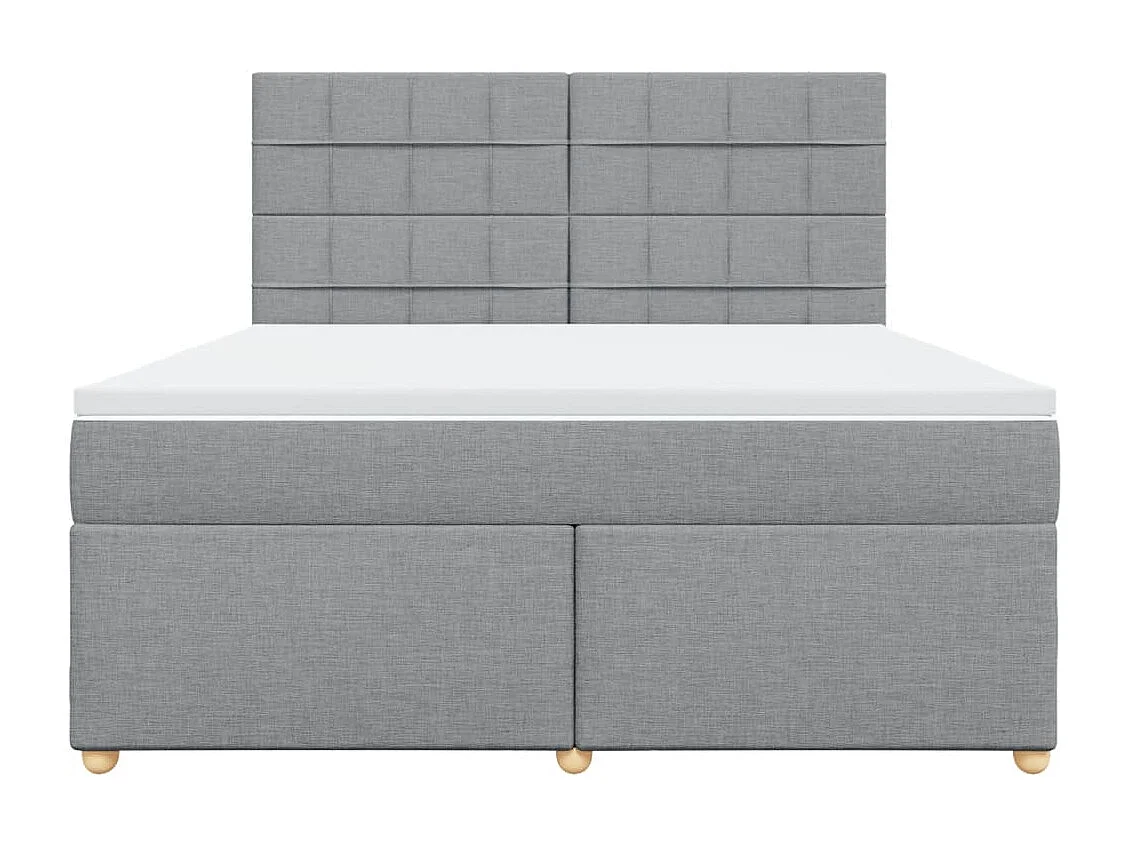 Sommier à lattes de lit avec matelas Gris clair 180x200cm Tissu
