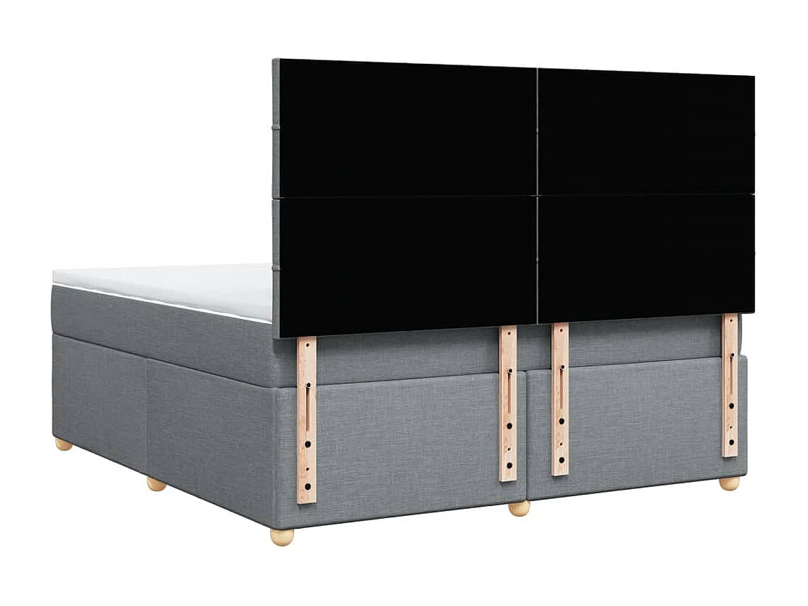 Sommier à lattes de lit avec matelas Gris clair 180x200cm Tissu